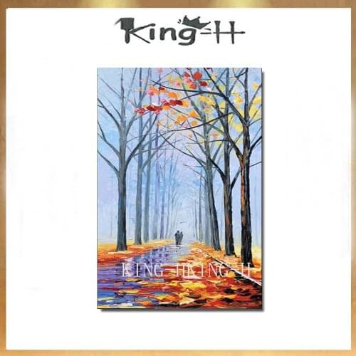 Hand Painted Tree Landscape Acrylic Paintings Handmade Natural Scenery Oil Painting Modern Home Decor Wall Art Pictures