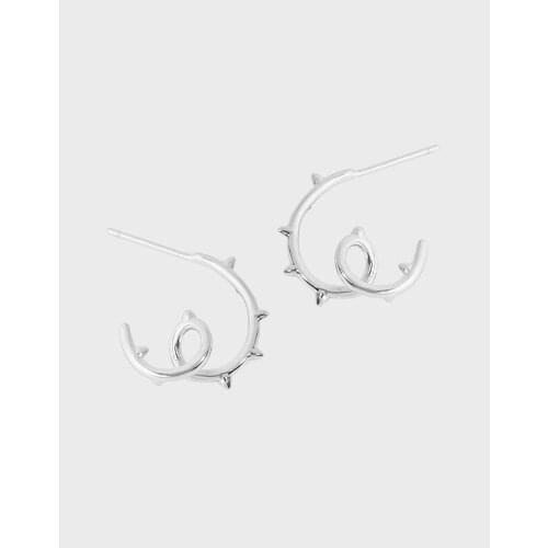 SHANICE 100% 925 Sterling Silver Irregular Fujie Stud Earrings For Women Earring Female jewelry Earings aretes Geometric Punk