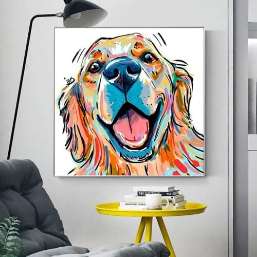 Modern Golden Retriever Canvas Painting Posters and Prints Wall Art Pictures for Living Room Bedroom Home Decor Dogs Cuadros