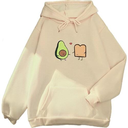 Harajuku Hoodies For Teen Girls Oversized Cute Cartoon Print Sweatshirt Autumn Korean Long Sleeve Blouse With Pocket Pullover