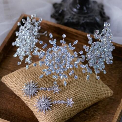 Gorgeous Queen Cubic Zircon Wedding Crowns Tiaras Crystal Evening Hairbands Brides Hair Accessories Prom Jewelry