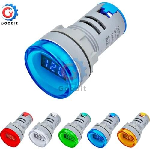 AD16-22DSV type AC 60-500V Mini Voltage Meter LED Digital Display AC Voltmeter Indicator Light/Pilot Lamp 110V 220V 22MM AD16