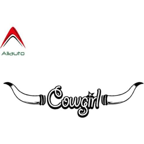 Aliauto Funny Car Sticker Cowgirl Horns Bull Ride Country Farm Horse Vinyl Reflective Decal Motorcycles Accessories,17cm*4cm