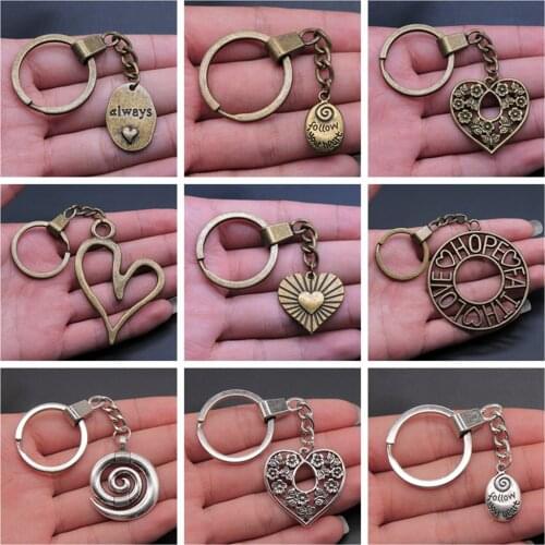 1 Piece Keychain Peach Heart And Swirl key chain women car key chain key chain women key chain ring