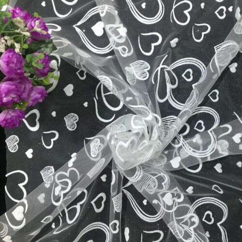 1Y/Lot Off White Bronzed Transparent Sequins Mesh Glitter Fabric Wedding Dress Women Cloth Decoration