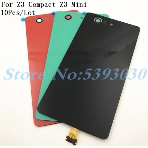 10Pcs/Lot For Sony Xperia Z3 Compact D5803 D5833 Case Glass Battery Housing Cover for Z3 Mini Replacement Back Cover Cases