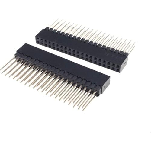 10 pcs PC104 2.54 mm Pitch 2x20 Pin 40 Pin Female Double Row Long Pin Header Strip Industrial Computer Header Sockets Squqre Pin
