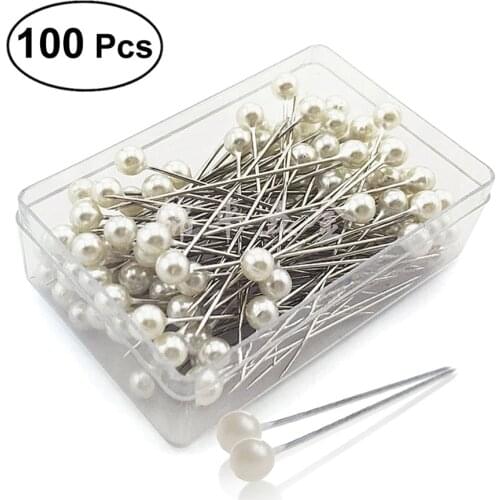 100pcs Pear Ball Head Pins Shawl Scarf Dressmaking Decorating Pins Sewing Pin DIY Crafts Tool For Home Sewing DIY