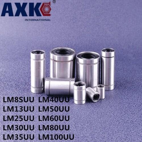2Pcs Linear Bushing LM8SUU LM13UU LM25UU LM30UU LM35UU LM40UU LM50UU LM60UU LM80UU LM100UU CNC linear Bearings Shaft Parts
