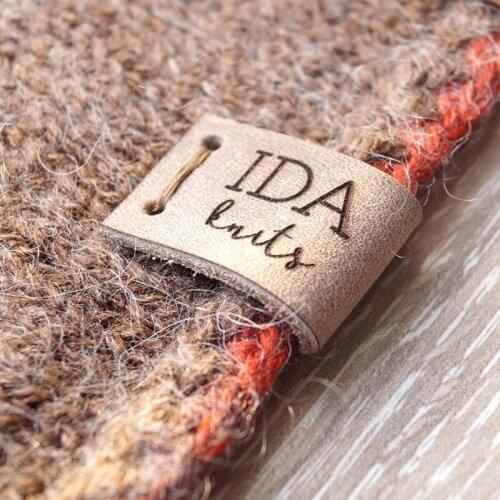 55pcs custom leather Sewing logo labels tags for Knitting clothing, Handmade Folding Garment Crochet label, cosas personalizadas