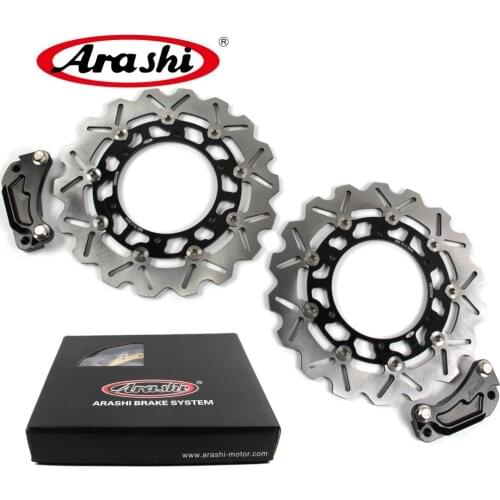 Arashi 2PCS TMAX500 2008-2011 CNC Front Brake Disc Rotors For YAMAHA XP T-MAX 500 2008 2009 2010 2011 With Pow Bracket