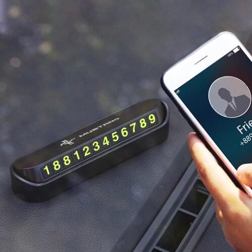Car Temporary Parking Card Phone Number Card Plate Sticker for Ford Mustang 2015 2017 2018 Accessories