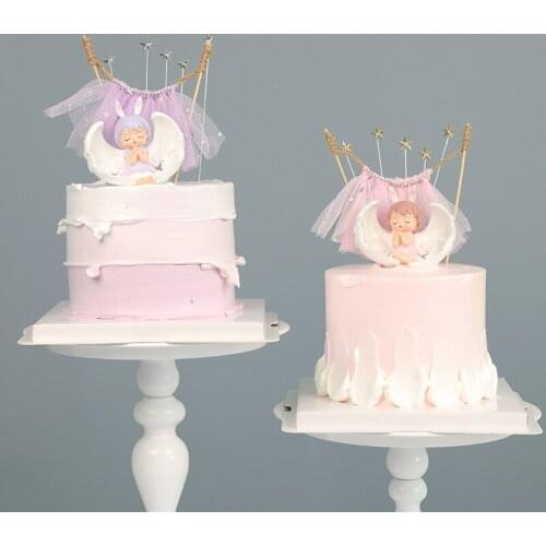 1Set Net yarn Happy Birthday Cake Toppers Banner Flag Baby Shower Party Cupcake Topper Kids Girl Boy Birthday Cake Decorations