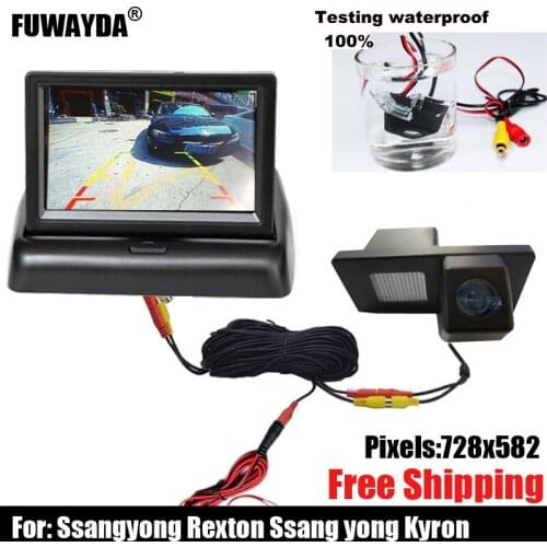 Free shipping!! SONY CCD Chip CAR REAR VIEW REVERSE Mirror Image With Guide Line CAMERA FOR Ssangyong Rexton / Ssang yong Kyron