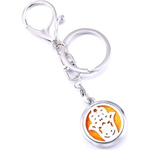Hamsa Hand Of Fatima Aroma Keychain Open Locket Stainless Steel Perfume Aromatherapy Essential Oil Diffuser Box Keychain Jewelry