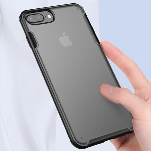 Phone Case for iPhone 8 7 Plus Case Cover Soft Silicone Frame Matte Shockproof Transparent Hard Case for iPhone 6 6S Plus Bumper