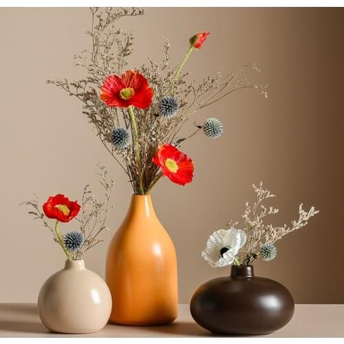 Exquisite Morandi Colour Small Flower Vases Ceramic Handcrafted Nordic Home Dining Table Shelf Decor Creative Vase Filler Plante