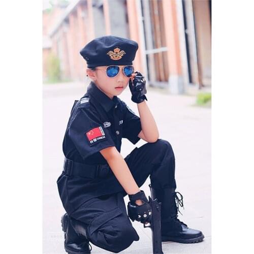 Children Cosplay Costumes Boys Policeman Uniform Military Special Force Fancy Clothing Carnival CS Party Wear Tactical Suits