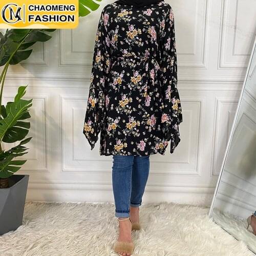 Eid Middle East Fashion Printing Muslim For Women Casual Tops Malaysia Caftan Turkey Arabic Islamic Clothing Shirt Blouse Mujer