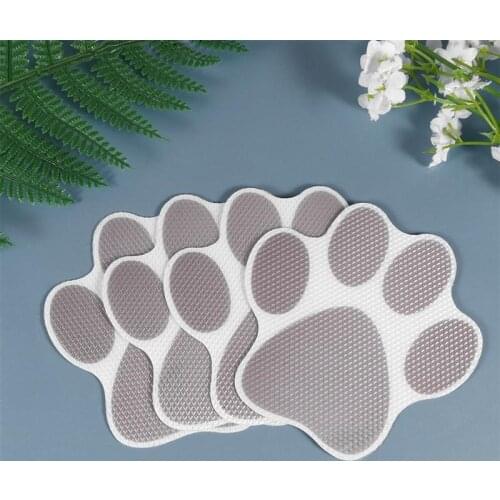 10pcs Dog Footprint Stickers Cartoon Bathtub Stickers Slip Prevention Decals Self-Adhesive Tub Pasters Bathroom Rug Set