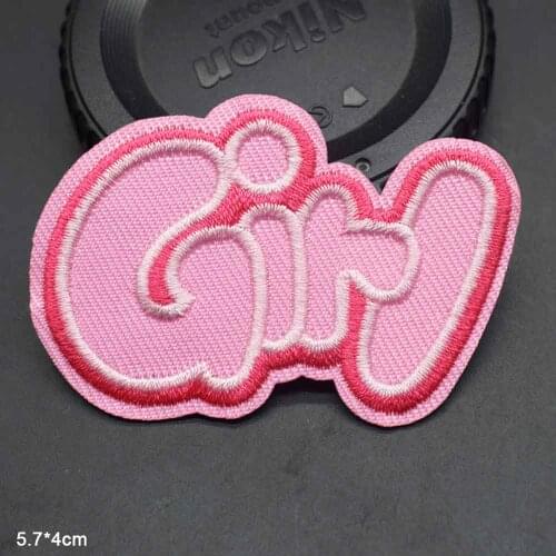 Pink Girl Iron On Embroidered Clothes Patch For Clothing Skirt Hat Handbag Stickers Garment Apparel Accessories