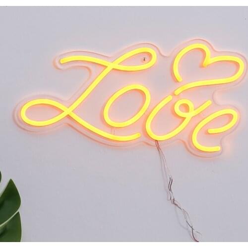 Love Flex Neon Sign Lighting Bar Neon Light Party Wall Hanging LED Neon with Clear Acrylic for Xmas Shop Window Art Wall Decor