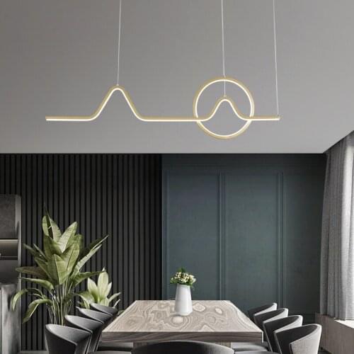 Nordic Pendant Lights Geometric Lines For Dining Room Furniture Lamps Living Room Decor Chandeliers Table Bar Lighting Fixtures