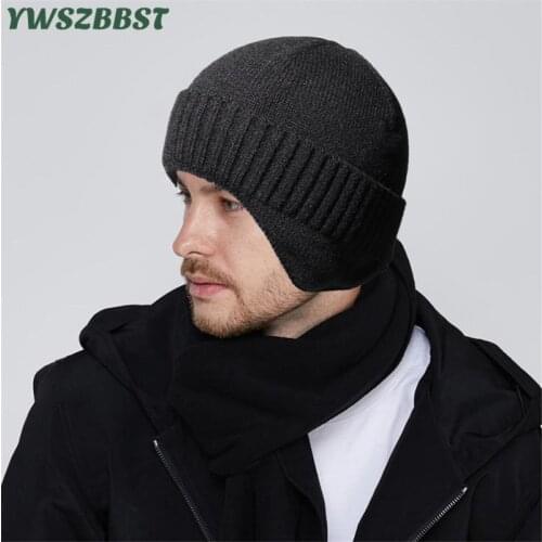 Beanie Winter Outdoor Ear Warmer Crochet Women Skullies Hat Unisex Plus Velvet Knitted Men Head Cap Autumn Women Beanies Cap