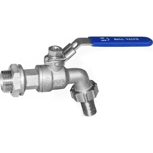Stainless Steel Ball Valve - 1/2 Inch Weldless Bulkhead Bibcock for Building Home Brew Kettle/Mash Tun