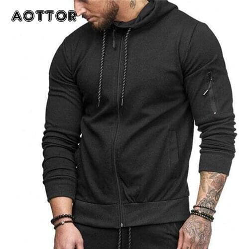 New Fashion Zipper Men Hoodies Spring Autumn Casual Fleece Coats Male Hooded Sweatshirts Sportswear Outwear Slim Fit Hoody