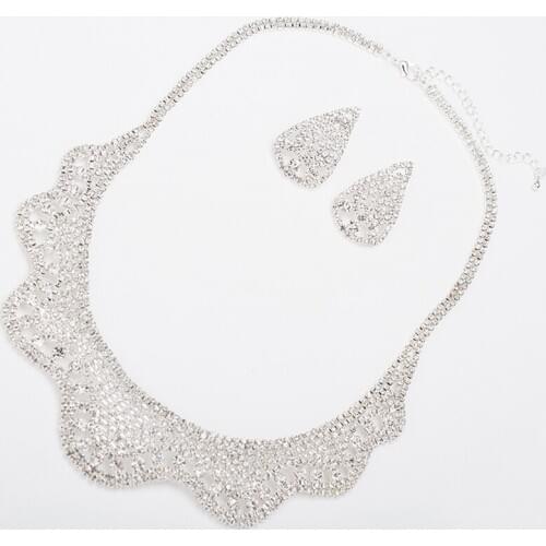 YFJEWE Gold and Silver Color Necklace Earrings Set for Women Weddings Party Accessories N350