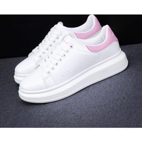 2020 Hidden Heels Women Platform Wedge Sneakers Ladies Leather Golden Silver White Shoes Female