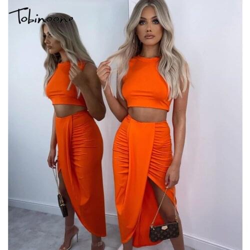 Tobinoone Pleated high split sexy bodycon dress Women sleeveless party night club dress Elegant midi autumn dress ladies