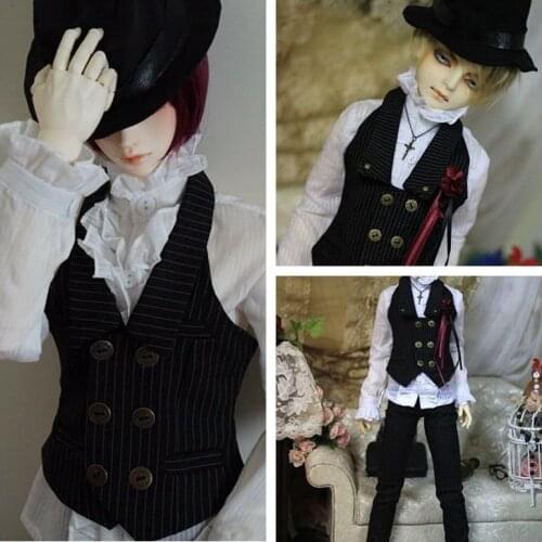 1/4 1/3 scale BJD doll clothes Jazz suit vest + pants + shirt + hat for BJD/SD accessories MSD ID72 uncle.without doll,shoes,wig