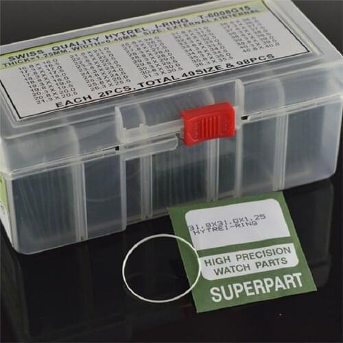 1 Set 49 sizes Waterproof O-Ring Watch Back Seal Cover Waterproof Gasket Watch Part for 1.5mm Thick Round Watch Glass Crystal