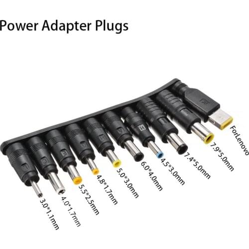 10pcs/pack Multi-type Male Jack for Laptop Notebook DC Power Supply Adapter Charger Plugs Universal Chargers Adaptor Tips