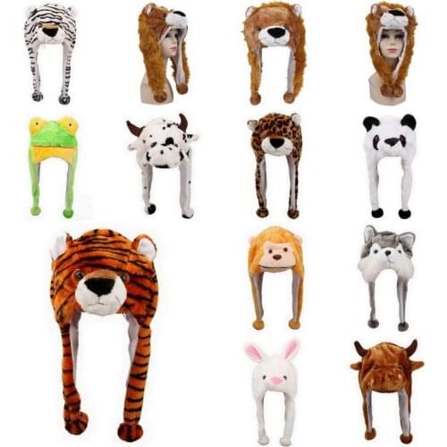 10pcs Funny Plush Animal Ear Hat Bunny Rabbit Cute Unisex for Women Girls Warm Winter Christmas Party Gift Costume Cosplay
