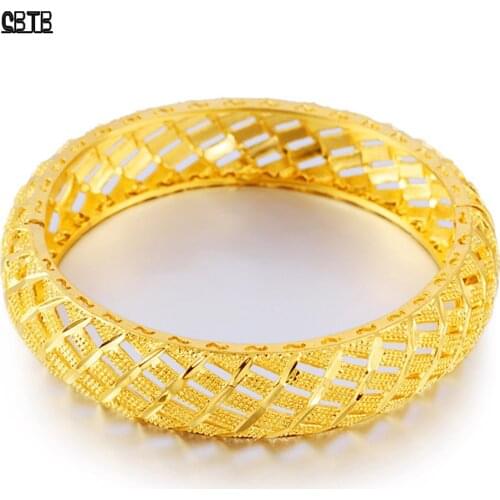 15mm Wide Hollow Muslim Bangle Openable Jewelry Gold Filled Classic Style Ladies Islamic Bracelet Turkish Jewelry Wholesale