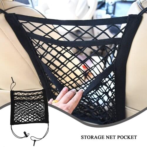 3-layer Car Mesh Organiser Universal Car Seat Back Organiser Mesh Pocket Barrier For Back Seat Wallet Holder Driver Storage Net