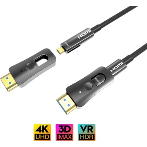 4k HDMI Fiber Optic Cable -Double-head separable micro HDMI interface HDMI 2.0 Ultra High Speed 18Gbps Supports Video 4K 2160p