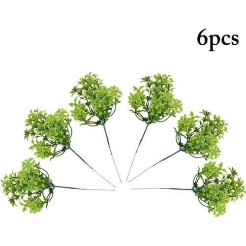 6Pcs/Set Artificial Greenery Plants Lifelike Faux Plastic Plants Fake Plants Photography Props Home Decoration Accessories