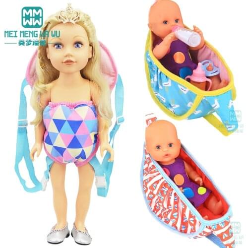 Baby doll accessories for 43 cm toy new born doll simulated diaper Go out backpack