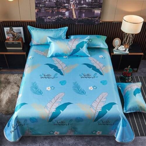 Free Shipping Summer Ice Silk Fabric Breathable Bed Sheet Washable Machine Wash Folding Three Pieces Household Mat