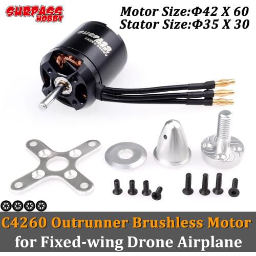 Surpass Hobby 2pcs C4260 Brushless Motor Outrunner 500kv 600kv for RC Model 3d Fixed Wing Drone Airplane Aircraft Helicopter DYS
