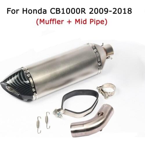 For Honda CB1000R 2009-2018 Motorcycle Middle Link Pipe Exhaust Escape Tip Muffler Tail Tube with DB Killer 470mm