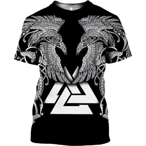 Fashion Men for women 3D Printed Viking Tattoo t shirt tees shorts sleeve Apparel cosplay streetwear drop shipping style-3