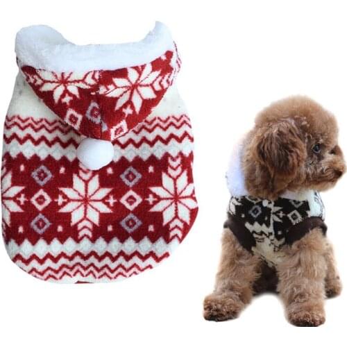 Hot Sale Winter Fleece Warm Teddy Small Pet Dog Clothes Snowflake Color Puppy Hoodie Coat Fleece Jacket Dog Costume Sweater