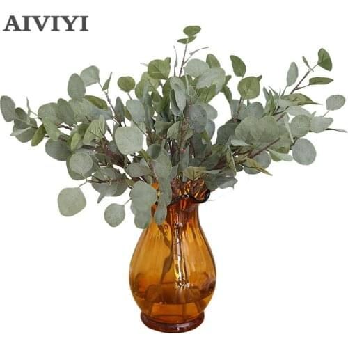 Artificial plants eucalyptus branches plastic plants Flower arranging DIY flores autumn home wedding party decoration leaf wreat