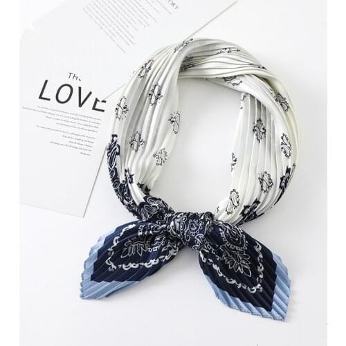 Summer Silk Scarf Fashion Lady Hair Band Shawl and Wraps Women Bandana Neckerchief Female Hijab Crinkle Scarves Foulard 2021