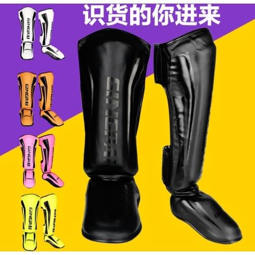 Youth/Adult MMA Boxing Shin Guards Kickboxing Ankle Support Equipment Karate Protectors Sanda Muay Thai Leggings DEO